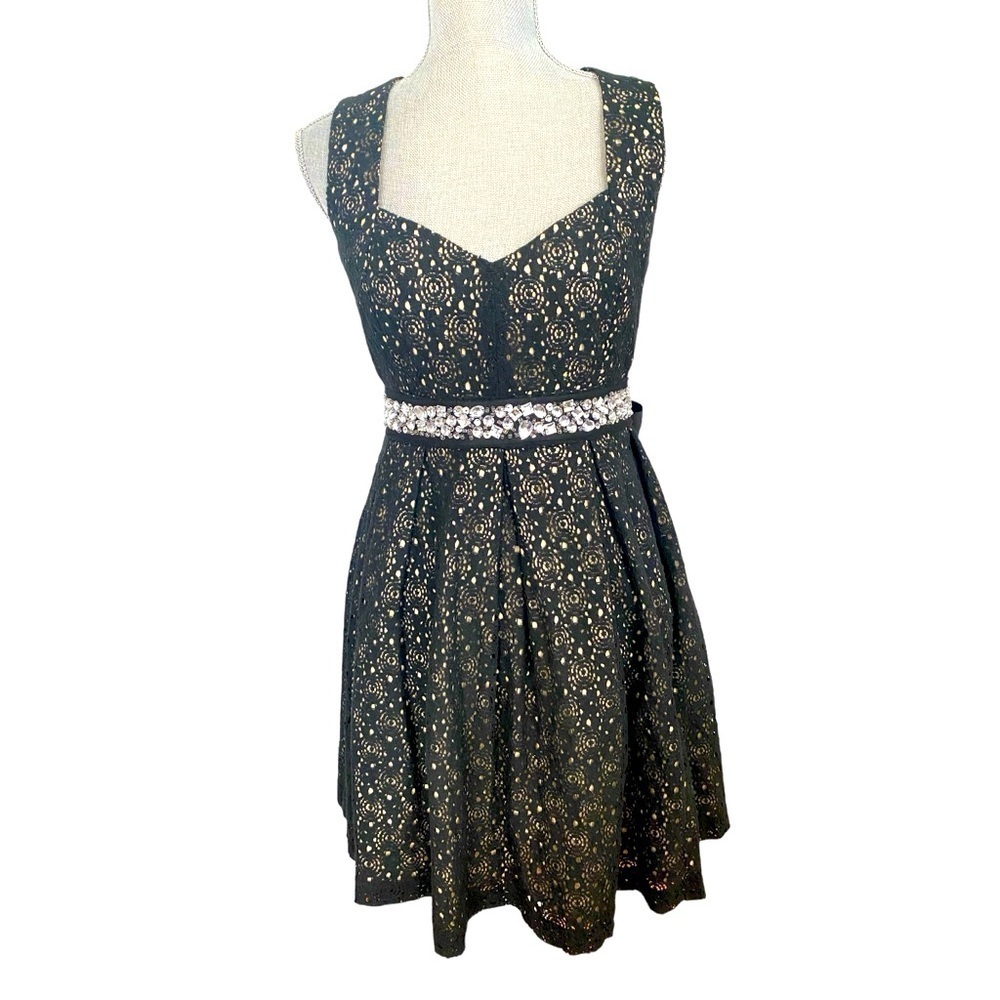 MONTEAU RetroParty Cocktail Dress size Medium Black 0961